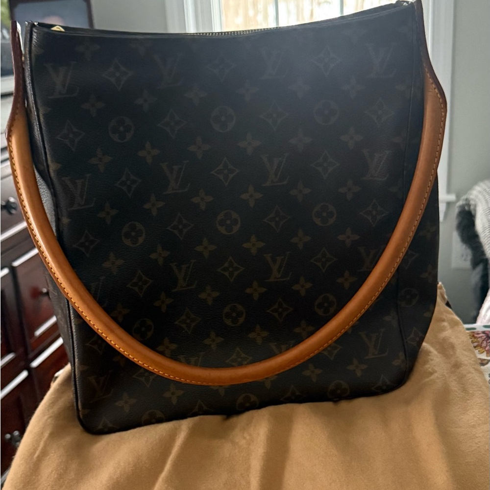 Louis Vuitton Black and Brown Monogram Tote